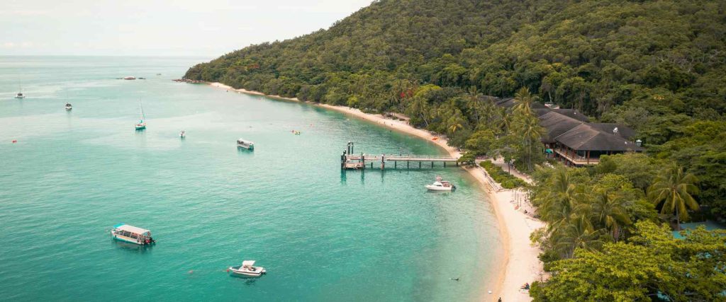 Fitzroy Island's coast with clear blue water